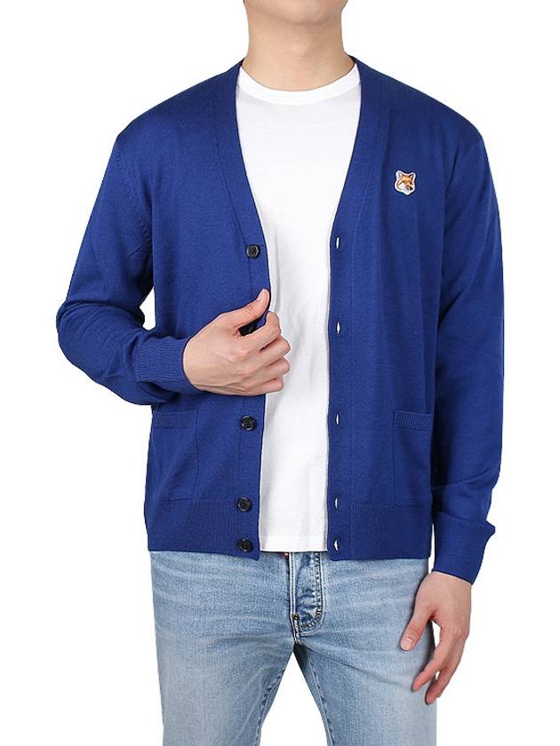 Fox Head Patch Classic Cardigan Deep Blue - MAISON KITSUNE - BALAAN 4