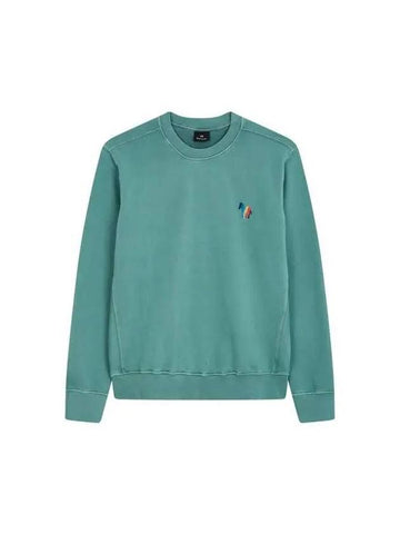 PS zebra embroidery crew neck sweatshirt green 271618 - PAUL SMITH - BALAAN 1