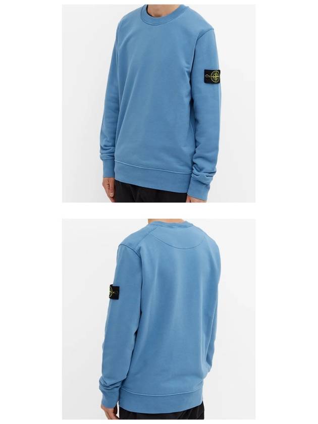 Wappen Patch Crew Neck Sweatshirt Blue - STONE ISLAND - BALAAN 6