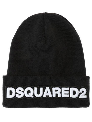 rib knit wool beanie black - DSQUARED2 - BALAAN 1