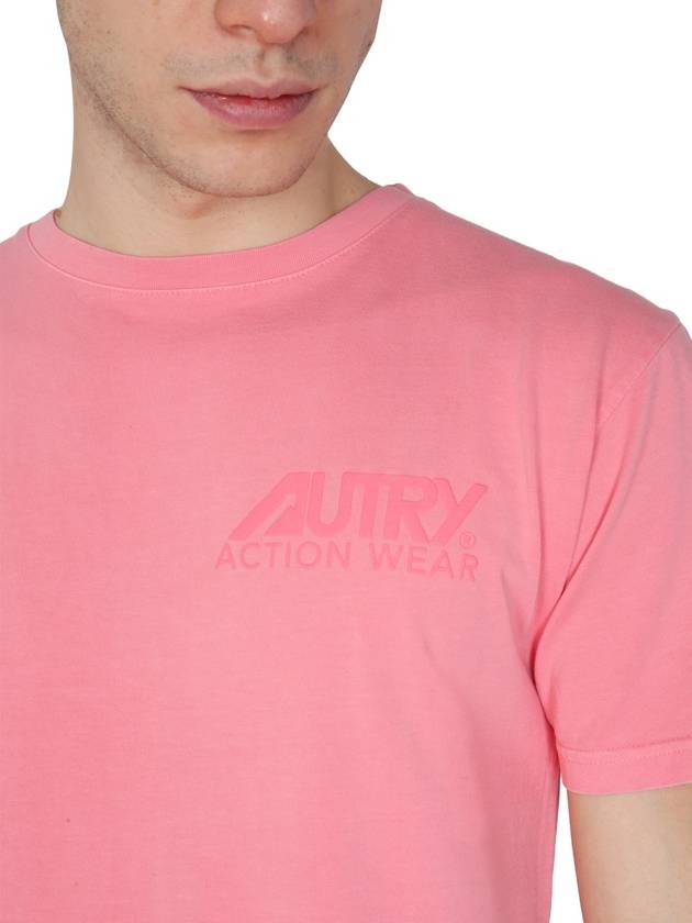 logo cotton short sleeve t-shirt pink - AUTRY - BALAAN 4