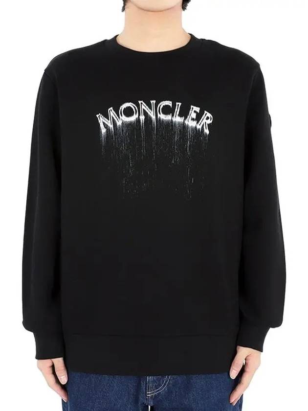 logo print faded effect sweatshirt black - MONCLER - BALAAN 3