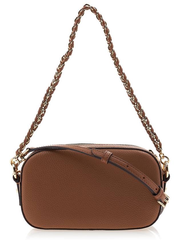 Jet Set Logo Leather Cross Bag Brown - MICHAEL KORS - BALAAN 4