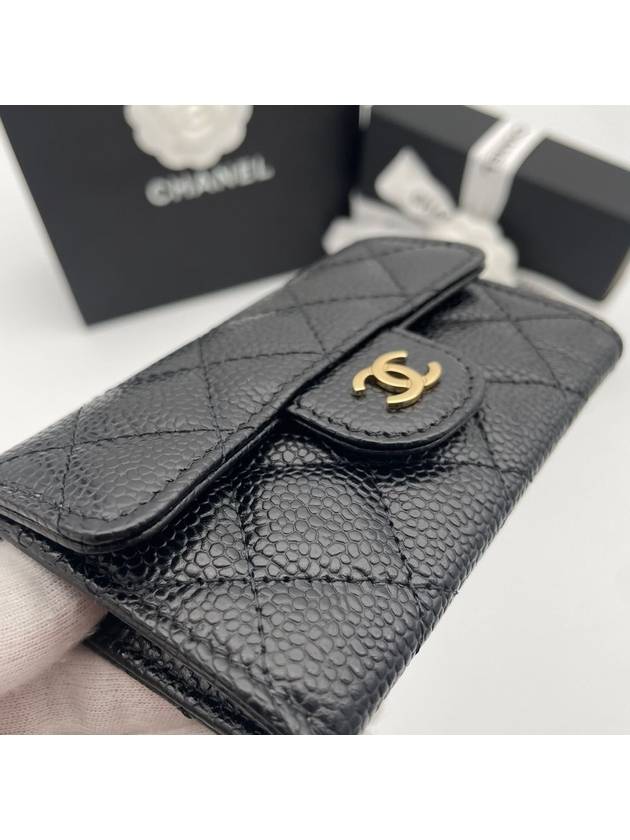 Classic Grained Calfskin Card Wallet Black - CHANEL - BALAAN 10