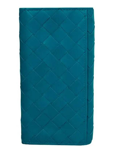 Intrecciato Leather Long Wallet Blue - BOTTEGA VENETA - BALAAN 1