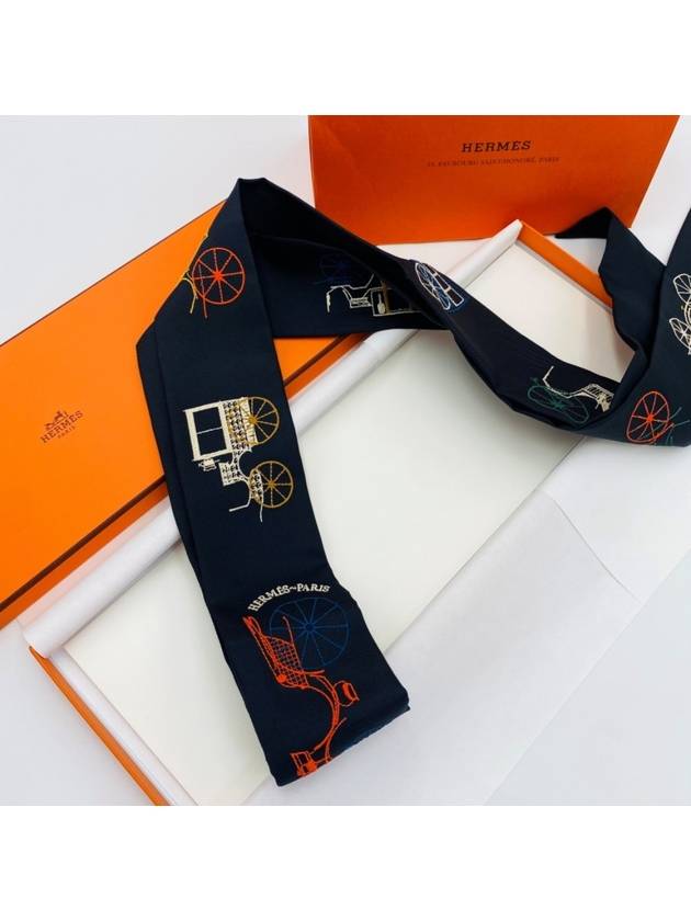 Embroidered Long Twilly A Toute Berline Scarf - HERMES - BALAAN 5