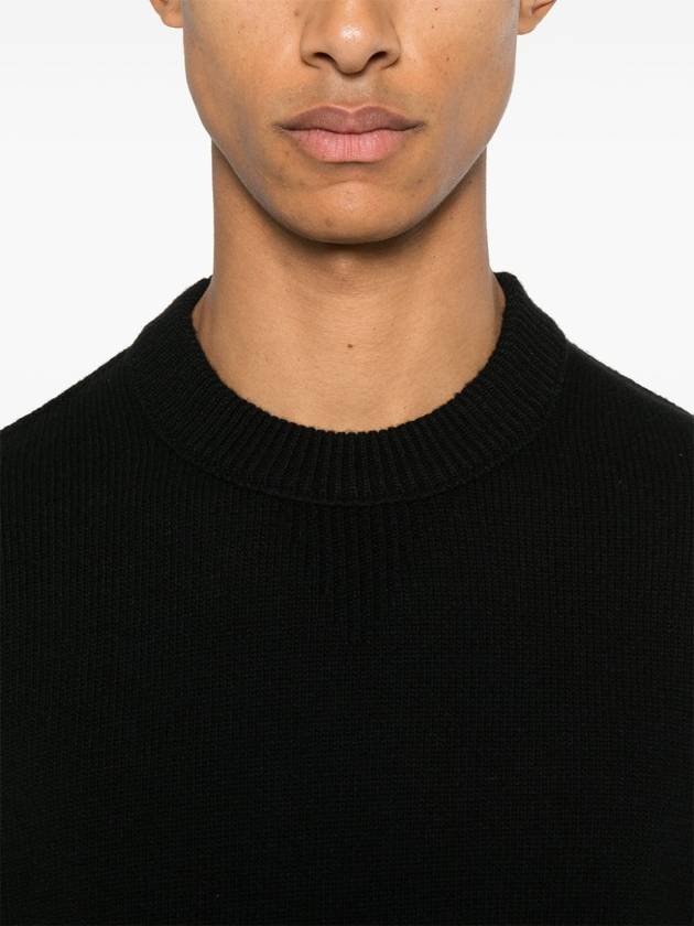 Compass Badge Wool Knit Top Black - STONE ISLAND - BALAAN 7