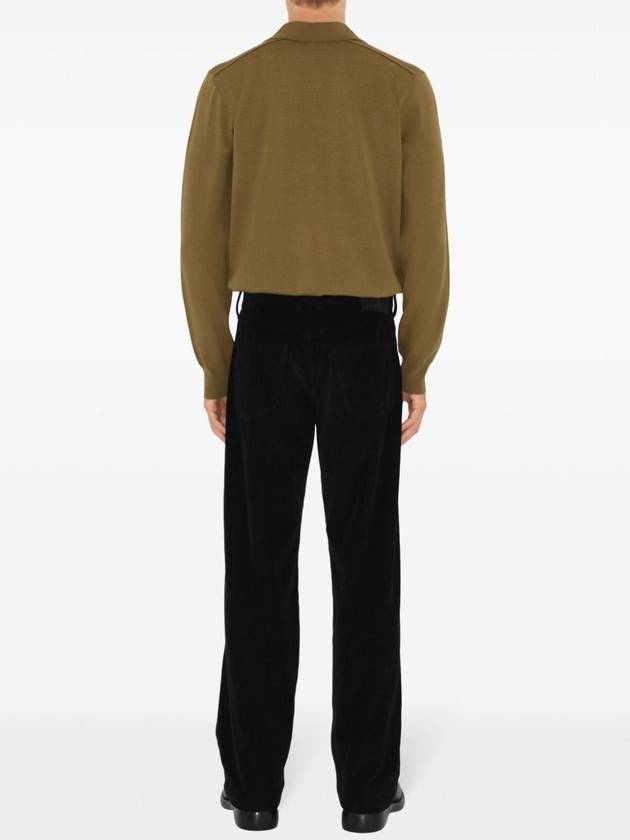 Wool Long Sleeve Polo Knit Top Brown - BURBERRY - BALAAN 5