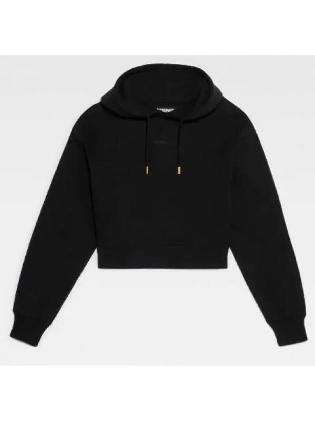 Le Sweatshirt Gros Grain Cotton Hoodie Black - JACQUEMUS - BALAAN 2