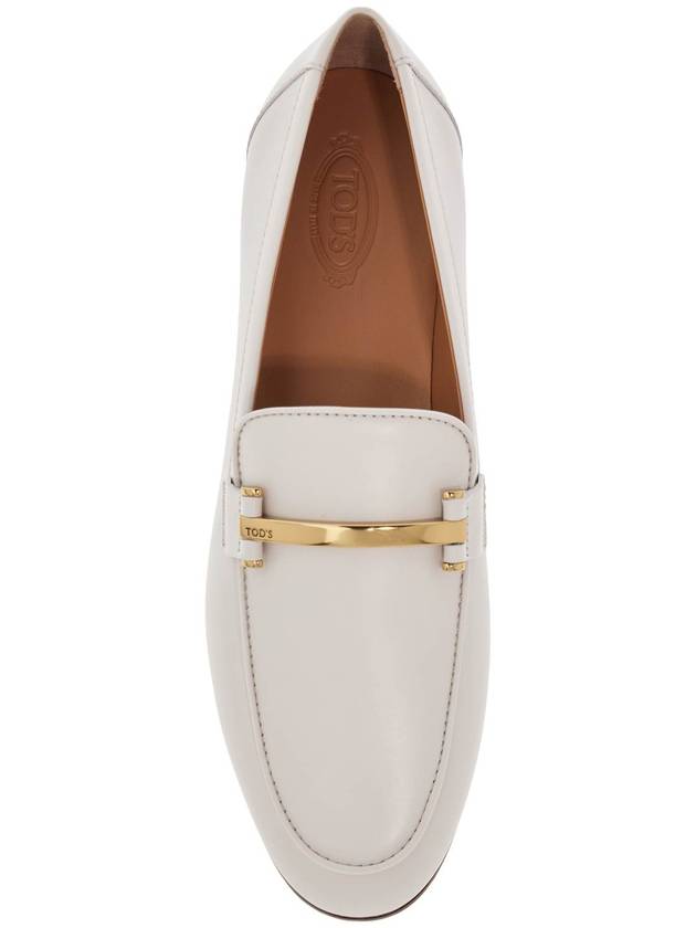 white calfskin moccasin with gold bar and velcro closure - TOD'S - BALAAN 2