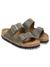 Arizona Oiled Leather Slippers Khaki - BIRKENSTOCK - BALAAN 2