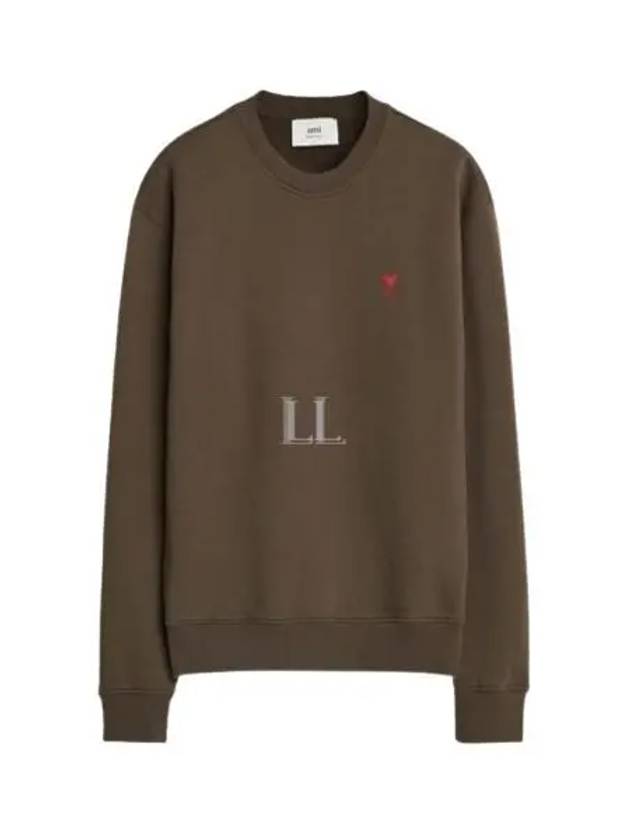 De Coeur Embossed Logo Crewneck Sweatshirt Brown - AMI - BALAAN 2