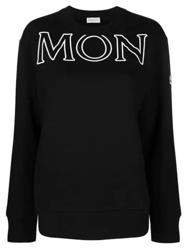 Women's Logo Patch Cotton Fleece Sweatshirt Black - MONCLER - BALAAN 2