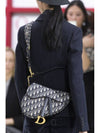 Saddle Oblique Jacquard Shoulder Bag Navy - DIOR - BALAAN 8