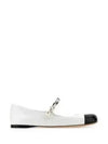 Patent Leather Ballerina Black White - MIU MIU - BALAAN 2