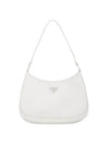 Triangular Logo Cleo Brushed Leather Shoulder Bag White - PRADA - BALAAN 1