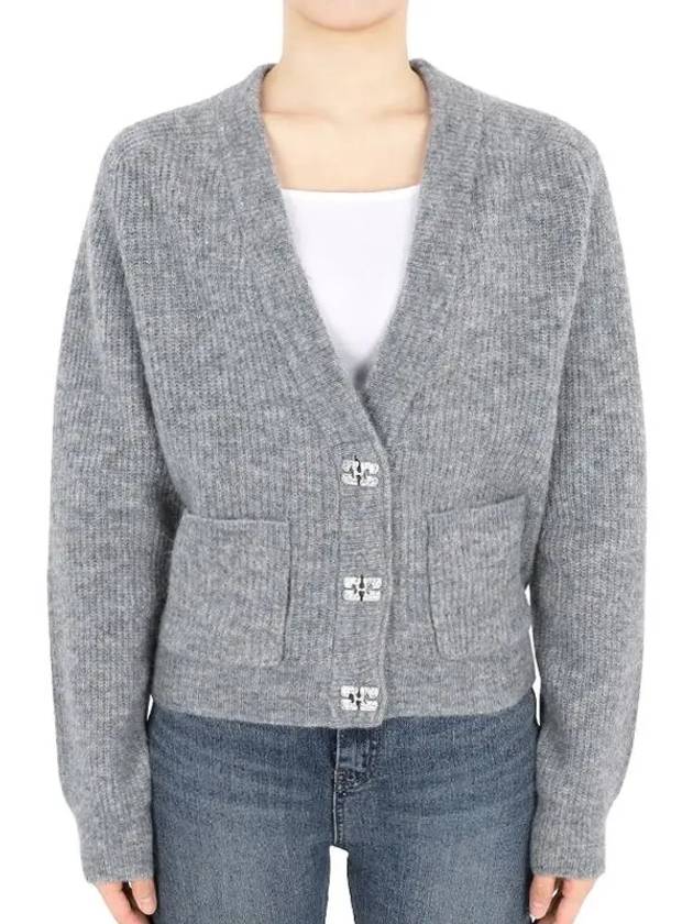 Soft Wool Cardigan Grey - GANNI - BALAAN 2