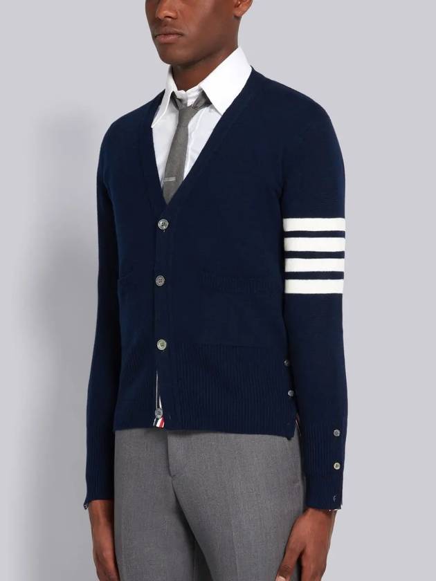 Men's Diagonal Classic Cashmere Cardigan Navy - THOM BROWNE - BALAAN 4