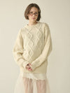 Mohair Fisherman Sweater Cream W - KINETO - BALAAN 1