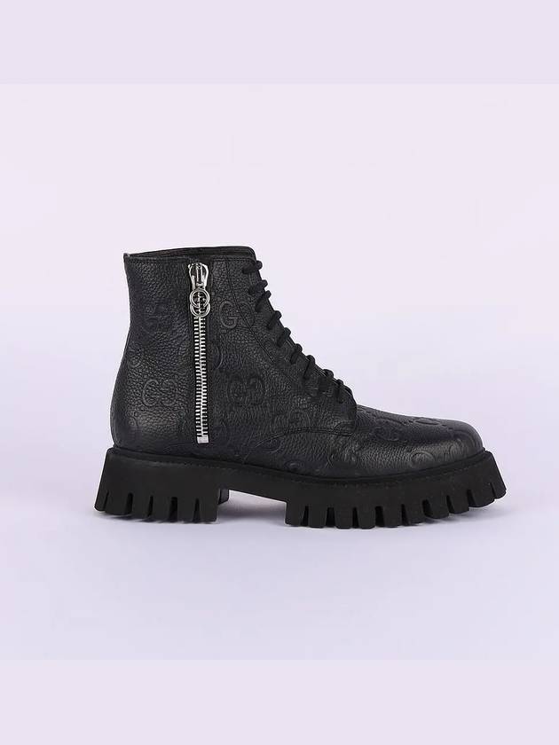 GG Supreme Leather Ankle Boots Black - GUCCI - BALAAN 3