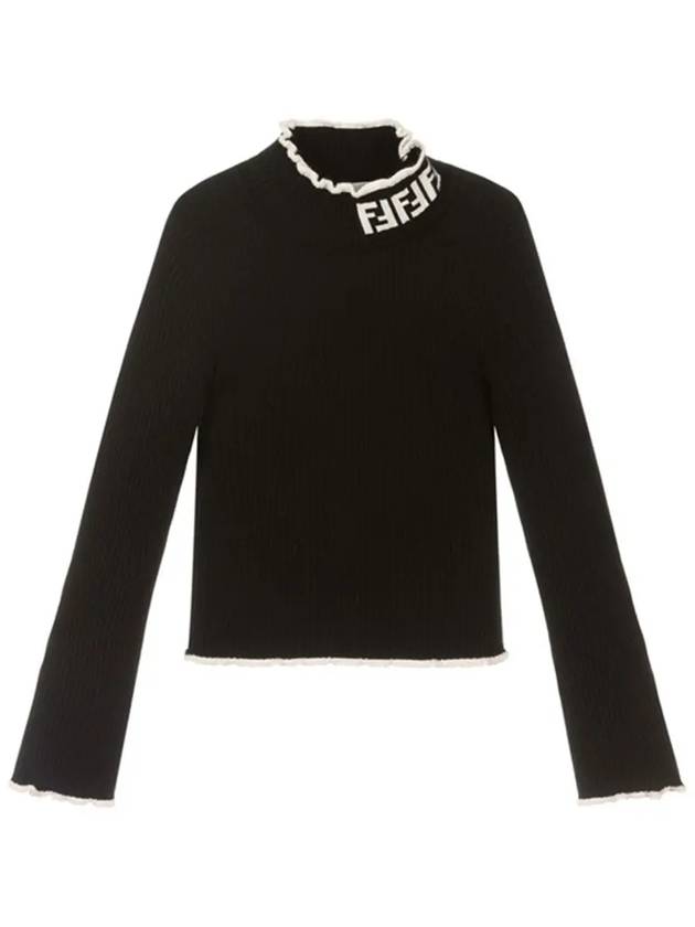 Kids Frill Neck Black Knit JFG110 F1ISU - FENDI - BALAAN 5