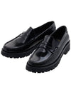 Women's Chunky Penny Slippers Smooth Leather Loafers Black - SAINT LAURENT - BALAAN 2