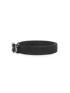 Grained Leather Silver Monogram Belt Black - SAINT LAURENT - BALAAN 5