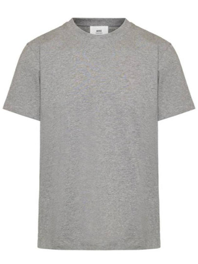 Embroidered Logo Cotton Short Sleeve T-Shirt Grey - AMI - BALAAN 2