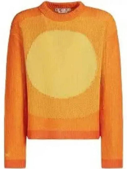 Graphic Circle Print Knit Top Orange - MARNI - BALAAN 2