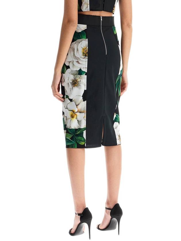 black floral synthetic knee-length skirt - DOLCE&GABBANA - BALAAN 3