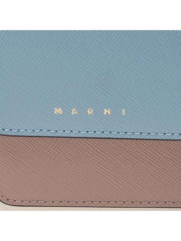 Saffiano Tri-Fold Half Wallet Blue - MARNI - BALAAN 7