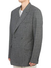 Double Brested Wool Jacket Grey - DIOR - BALAAN 3