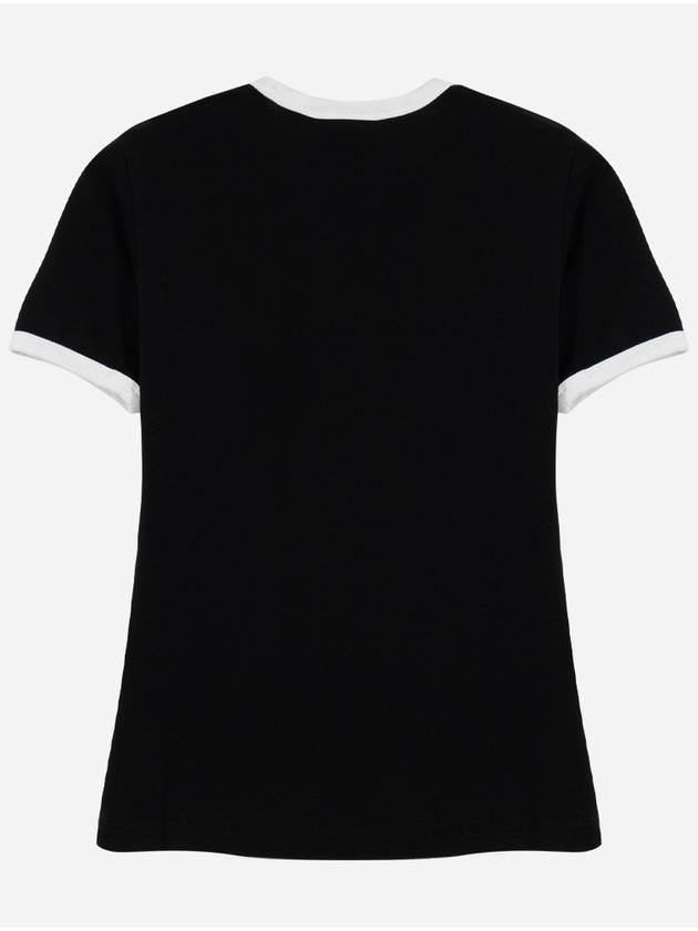 Contrast Signature Short Sleeve T-Shirt Black - COURREGES - BALAAN 6