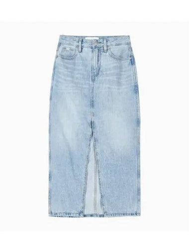 JEANS Women s Powder Blue Maxi Denim Skirt J223696 1AA - CALVIN KLEIN - BALAAN 1