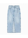 JEANS Women s Powder Blue Maxi Denim Skirt J223696 1AA - CALVIN KLEIN - BALAAN 2