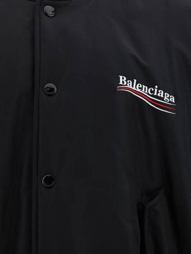 Embroidered Logo Bomber Jacket Black - BALENCIAGA - BALAAN 9