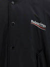 Embroidered Logo Bomber Jacket Black - BALENCIAGA - BALAAN 9