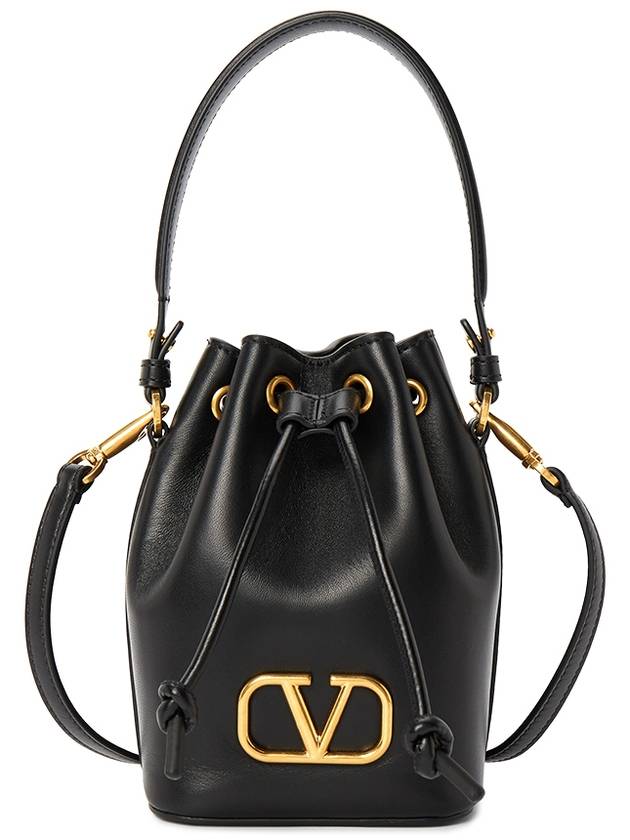 V Logo Signature Bucket Bag Black - VALENTINO - BALAAN 2