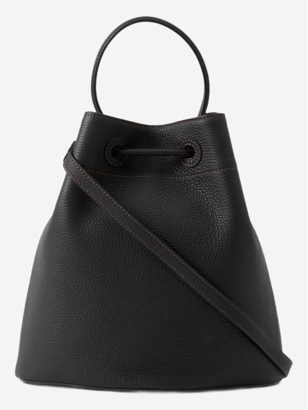 Small Grainy Leather TB Bucket Bag Black - BURBERRY - BALAAN 4