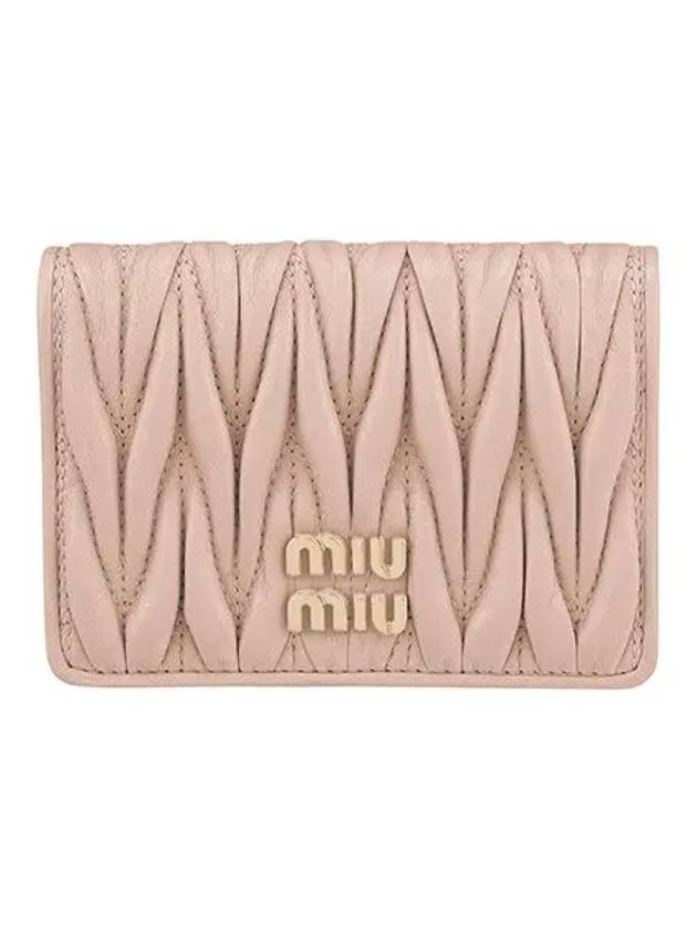 Matelasse Nappa Leather Card Wallet Pink - MIU MIU - BALAAN 5