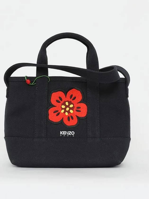 Flower embroidered logo small tote bag 8SA910 F34 76 - KENZO - BALAAN 1