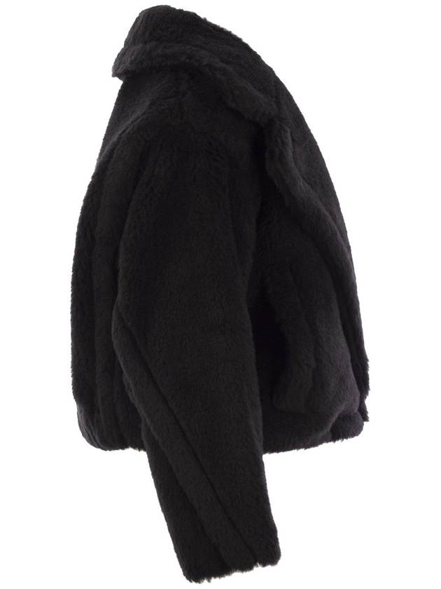 Augeri Alpaca Wool Silk Fur Coat Black - MAX MARA - BALAAN 3