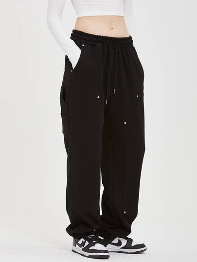 Carpenter Rivet Track Pants Black - MOO - BALAAN 2