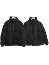 Medium-Length Re-Nylon Reversible Down Padded Jacket Black - PRADA - BALAAN 2