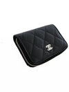 Classic Zipped Coin Purse Grained Calfskin Silver Black - CHANEL - BALAAN 5