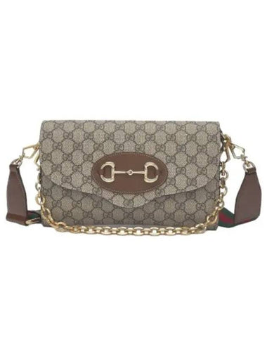 Small Horsebit Shoulder Bag Beige Supreme - GUCCI - BALAAN 1