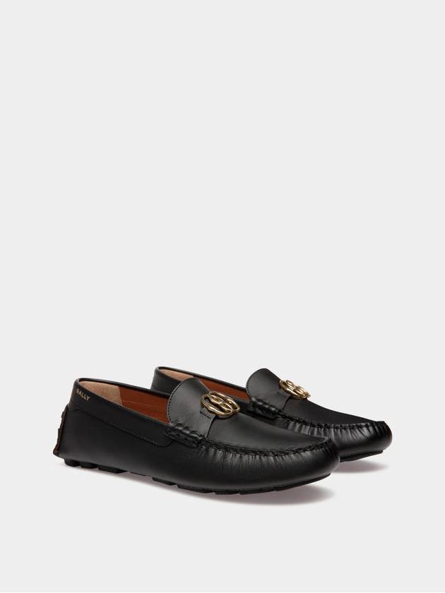 Kinsley Leather Loafers Black - BALLY - BALAAN 3