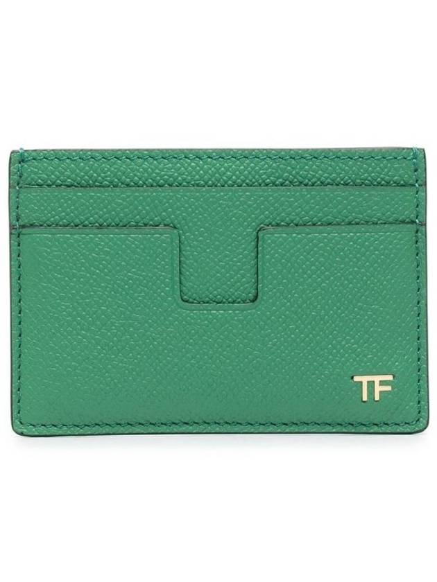 TF Logo Leather Card Wallet Green - TOM FORD - BALAAN 2