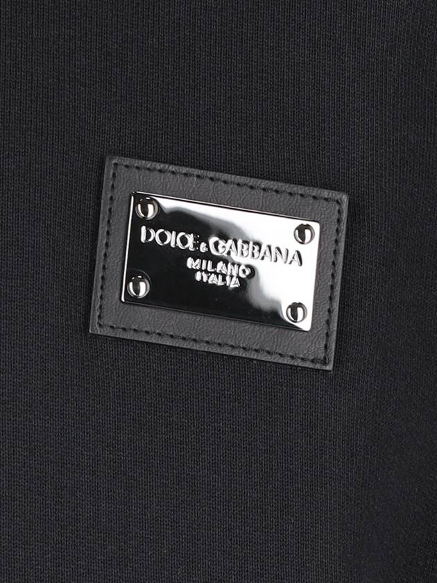 Logo Plaque Zipper Hoodie Black - DOLCE&GABBANA - BALAAN 5