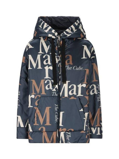 The Cube Logo Printed Reversible Padding Navy - MAX MARA - BALAAN 1